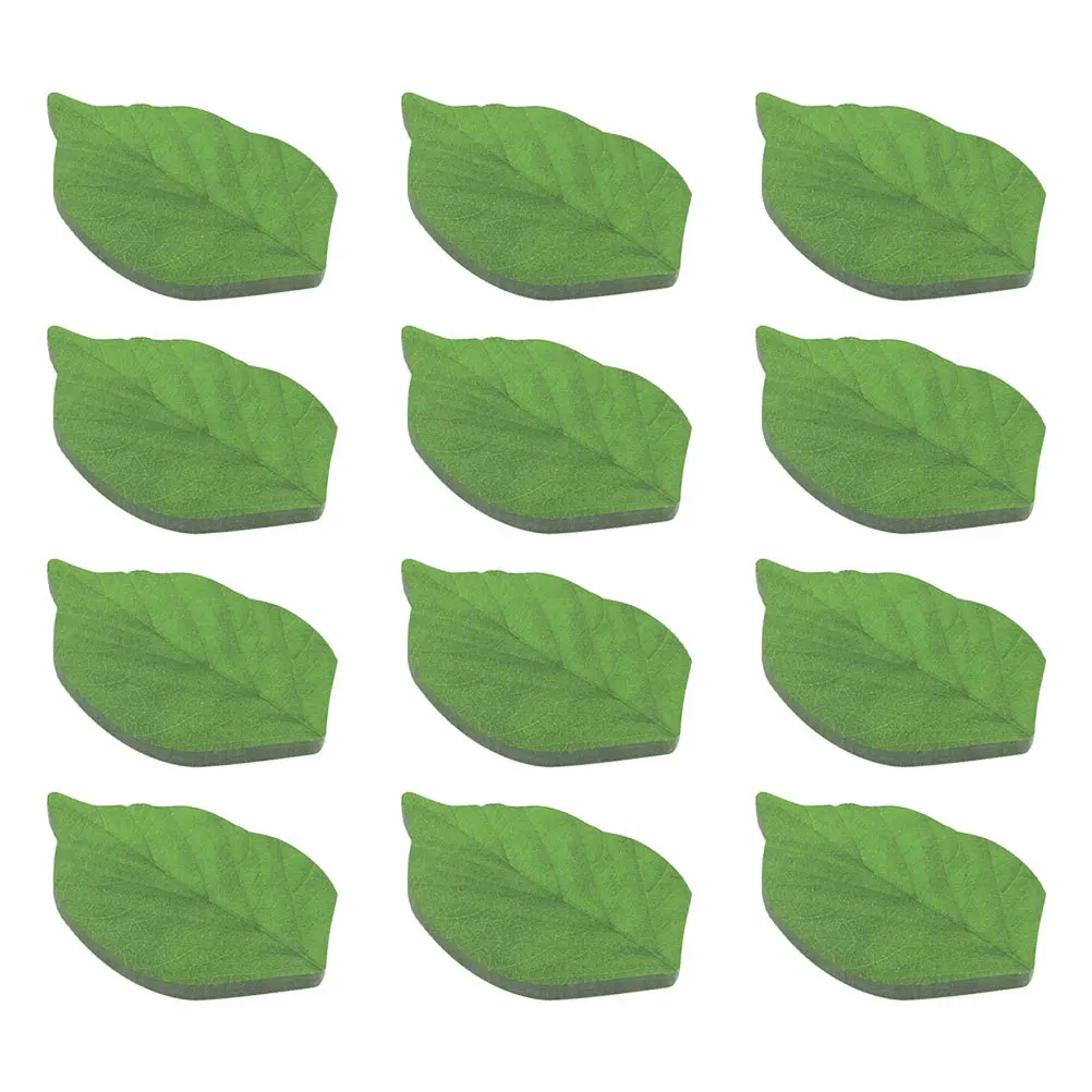 وسادات مذكرة على شكل أوراق خضراء بتصميم نباتي واقعي يدوم طويلاً لتزيين المنزل والمكتب والمدرسة والمكتب الجمالي #5