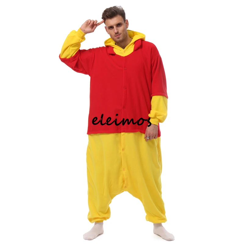 Halloween Onesie Bär Kigurumi Pyjamas Erwachsene Einteiliges Tier Pijama Cartoon Overall Nachtwäsche Anime Cosplay Kostüm XXL
