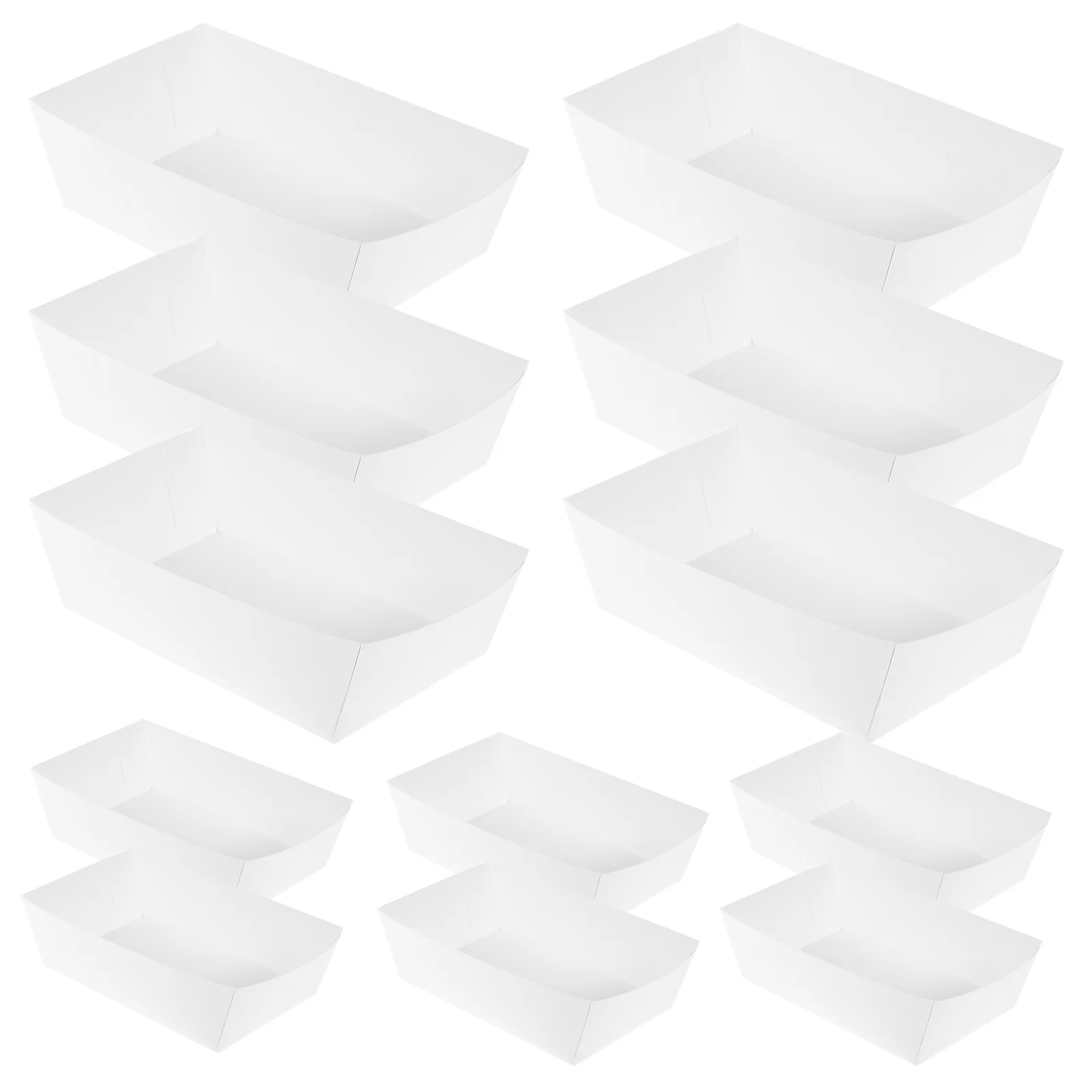 

100Pcs Boat Shaped Paper Food Container French Fries Holder Disposable Oil Proof Box for Parties Snacks Boat Frying Food Box