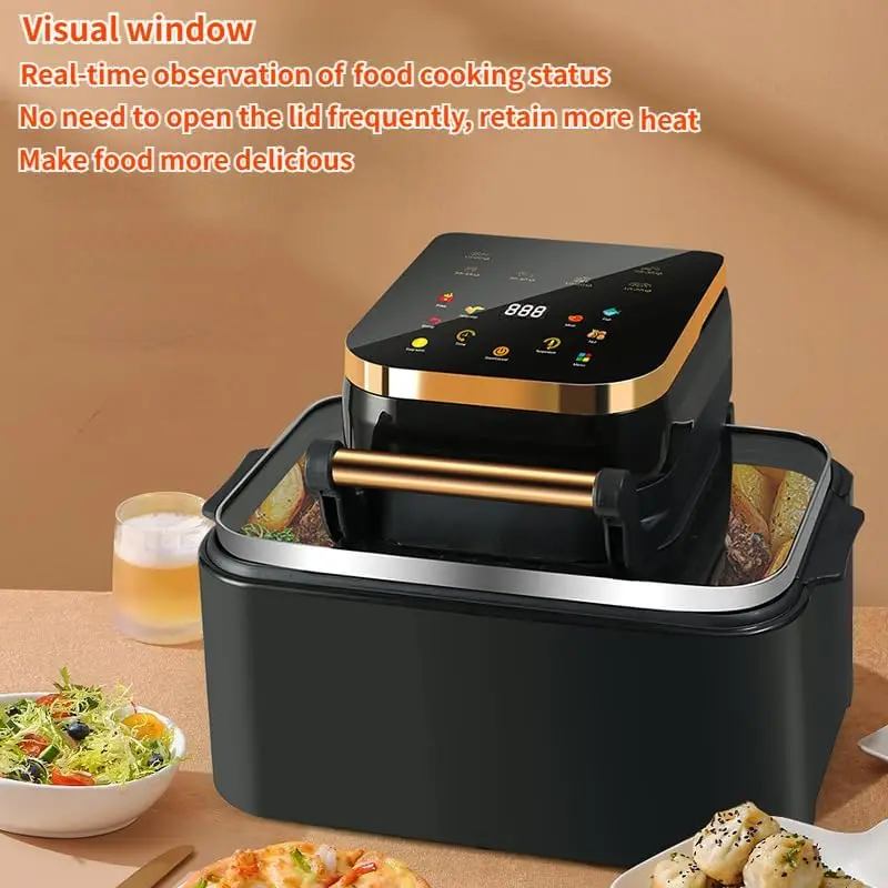 12L Smart Air Fryer Oven Visible Oil-free Air Fryer Large Capacity Potato Fryer Multifunctional Electric Fryer