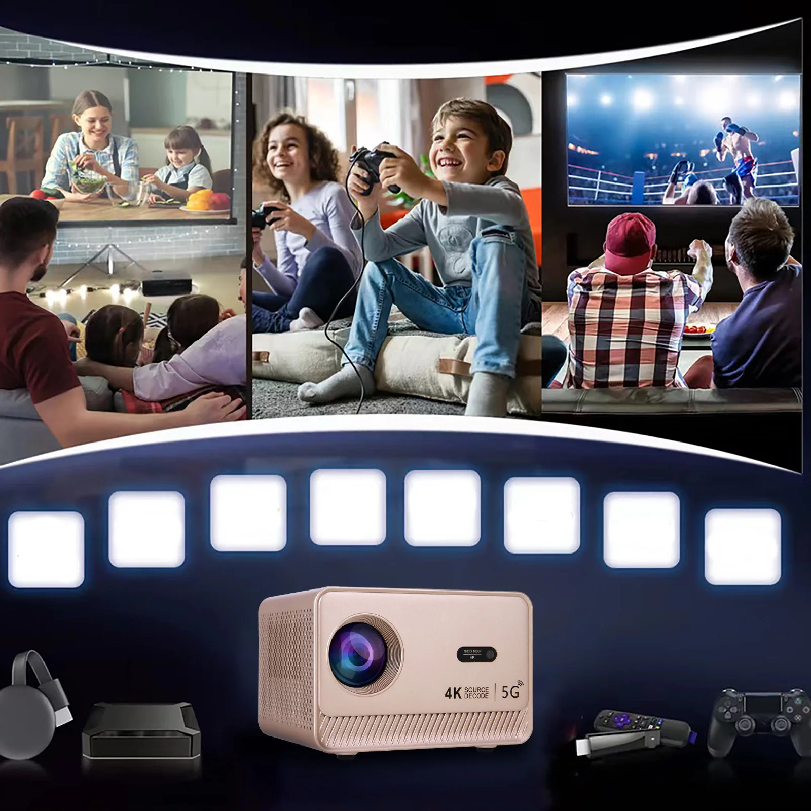 جهاز عرض M10 Plus 4K Android 11 Dual Wifi6 200ANSI Allwinner H713 BT5.2 1080P 1280*720P Home Cinema PK HY300 Pro Projetor #4