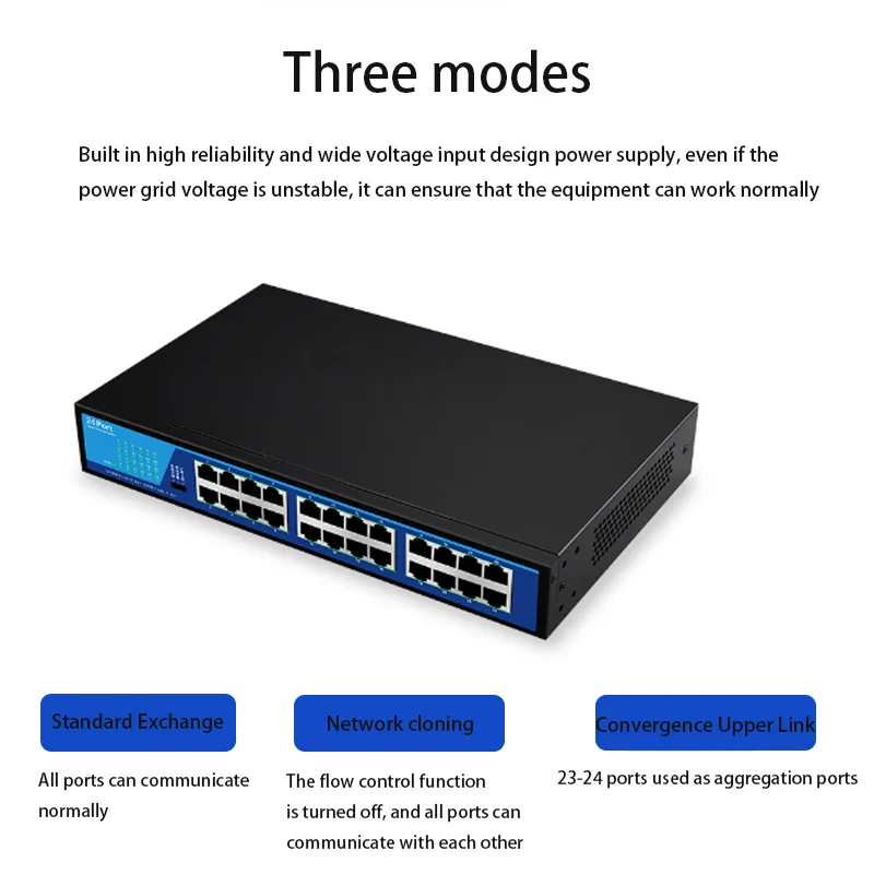 fast Ethernet Smart Switcher Plug and Play RJ45 Hub Game network switch Internet Splitter 24-Port gigabit Switch 10/100/1000mbps