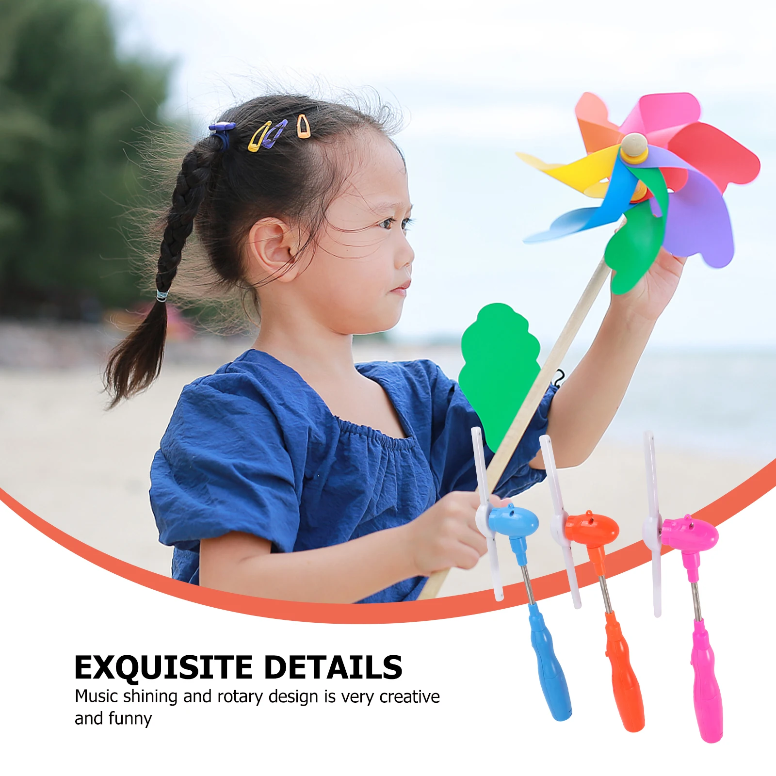 3 個の光るミュージックバー輝く回転プラスチックライトサウンドスティック子供用子供男の子女の子カラフルなパーティーの記念品ランダム