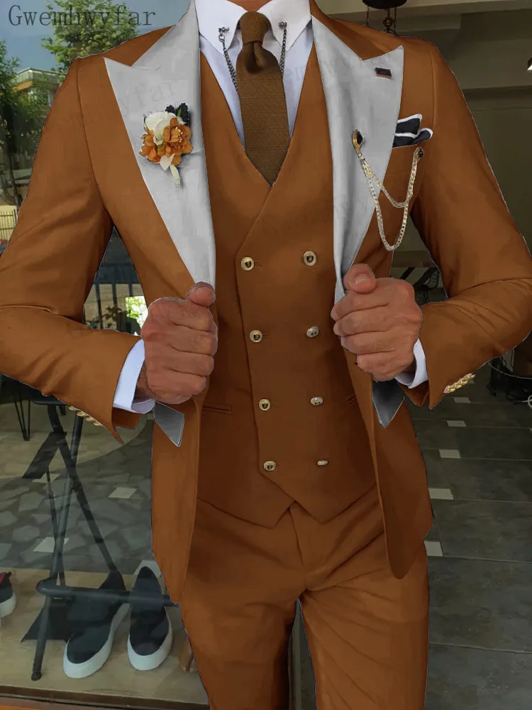 Gwenhwyfar-traje de novio verde menta para hombre, esmoquin ajustado para boda, ropa de trabajo Formal de negocios, trajes de 3 piezas (chaqueta + Pantalones + chaleco)