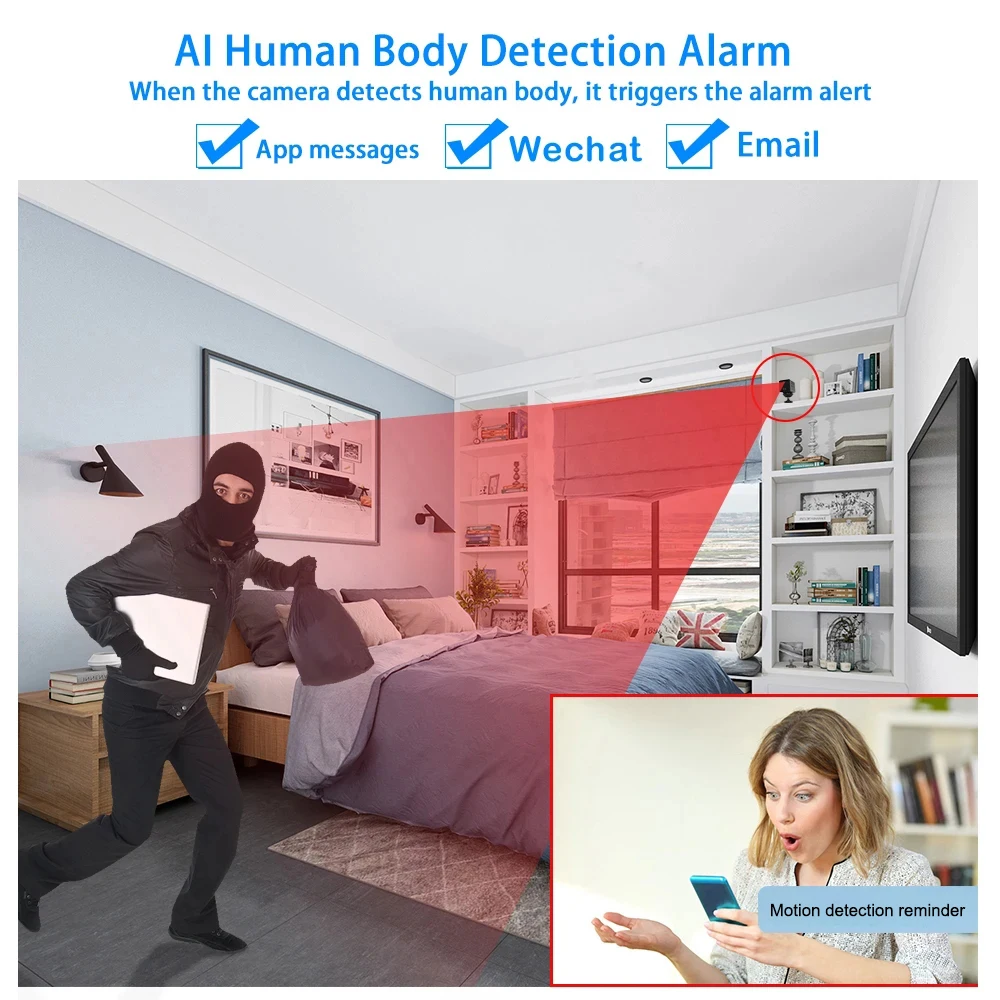 5MP HD 4G Mini Camera SIM Card Night Vision Security Surveillance Camera PIR Human Detection Small Camcorder Voice Intercom