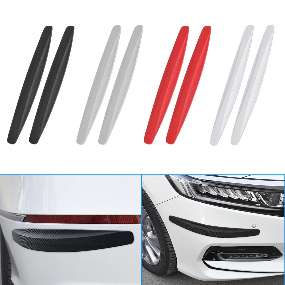 Carbon Fiber Rubber Strips Car Stickers Styling Mouldings Door Bumper Protector Guards DIY Decorative Auto Accessories