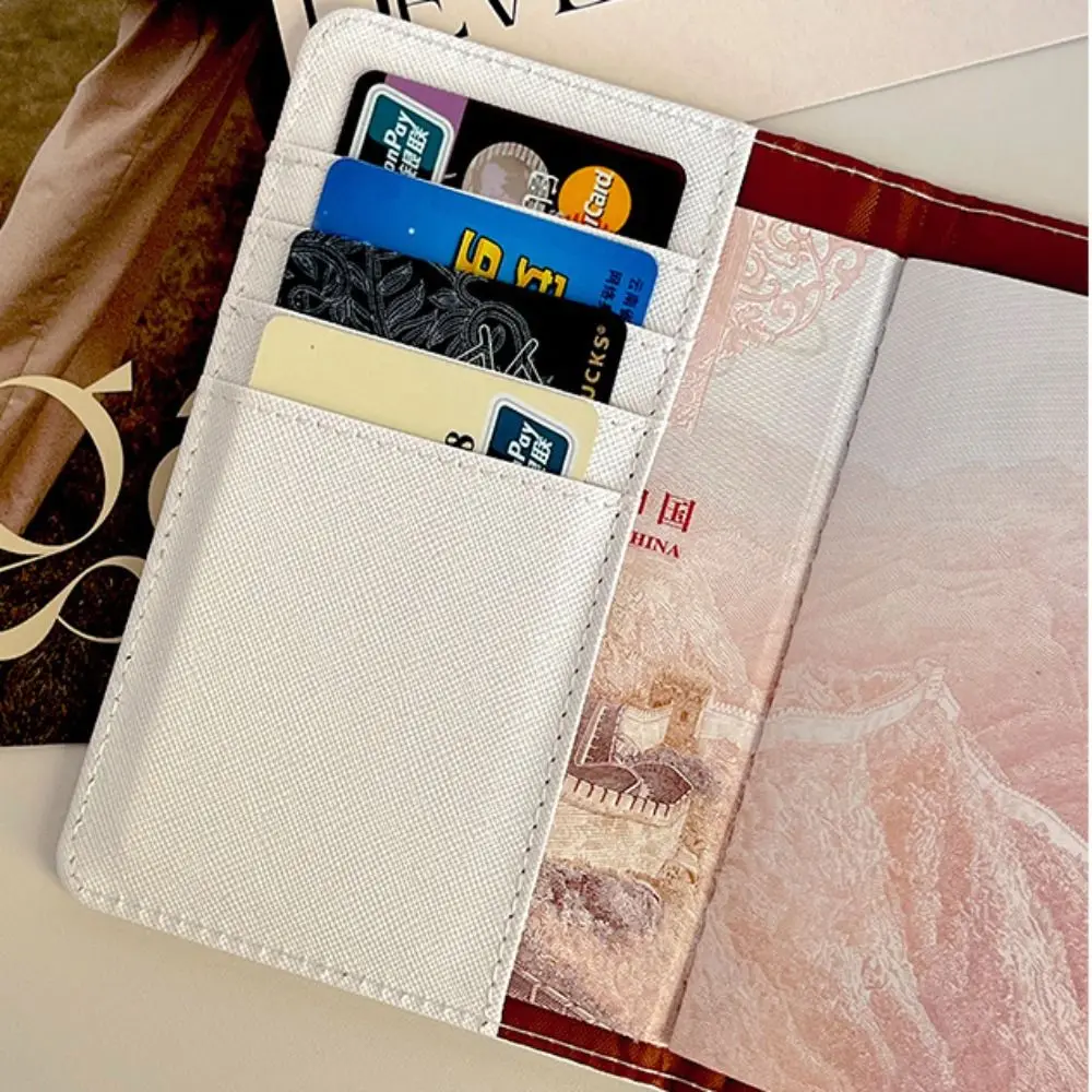 新しい PU 旅行パスポートカバーポータブルチケット収納プリント保護ケース高品質収納 ID バッグパスポートホルダー