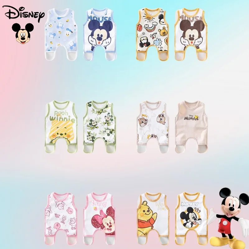 

Kawaii Disney Mickey Minnie children's summer cute cartoon pattern breathable soft skin-friendly baby cotton belly button bib