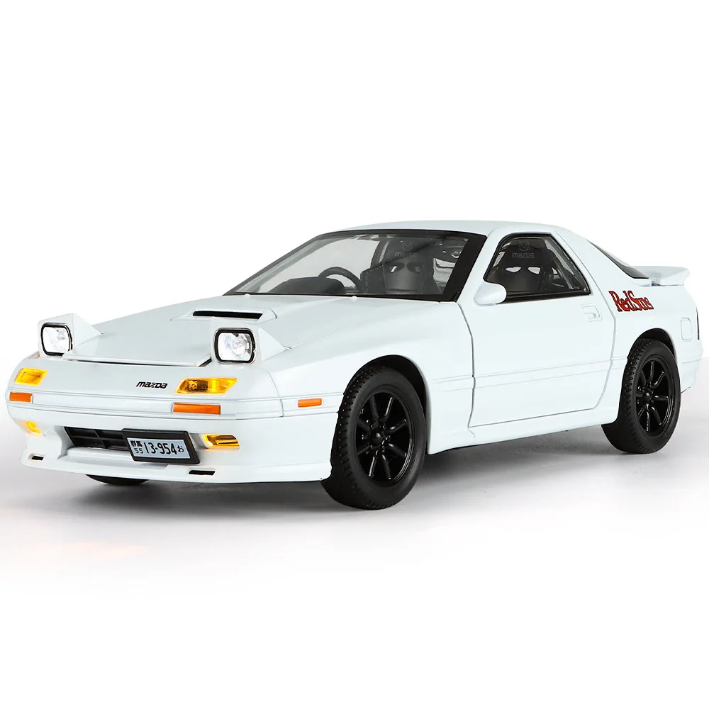 1:24 Mazda RX7 RX-7 Supercar Legering Auto Diecasts & Toy Vehicles Auto Model Geluid en licht Trek Auto Speelgoed voor Geschenken