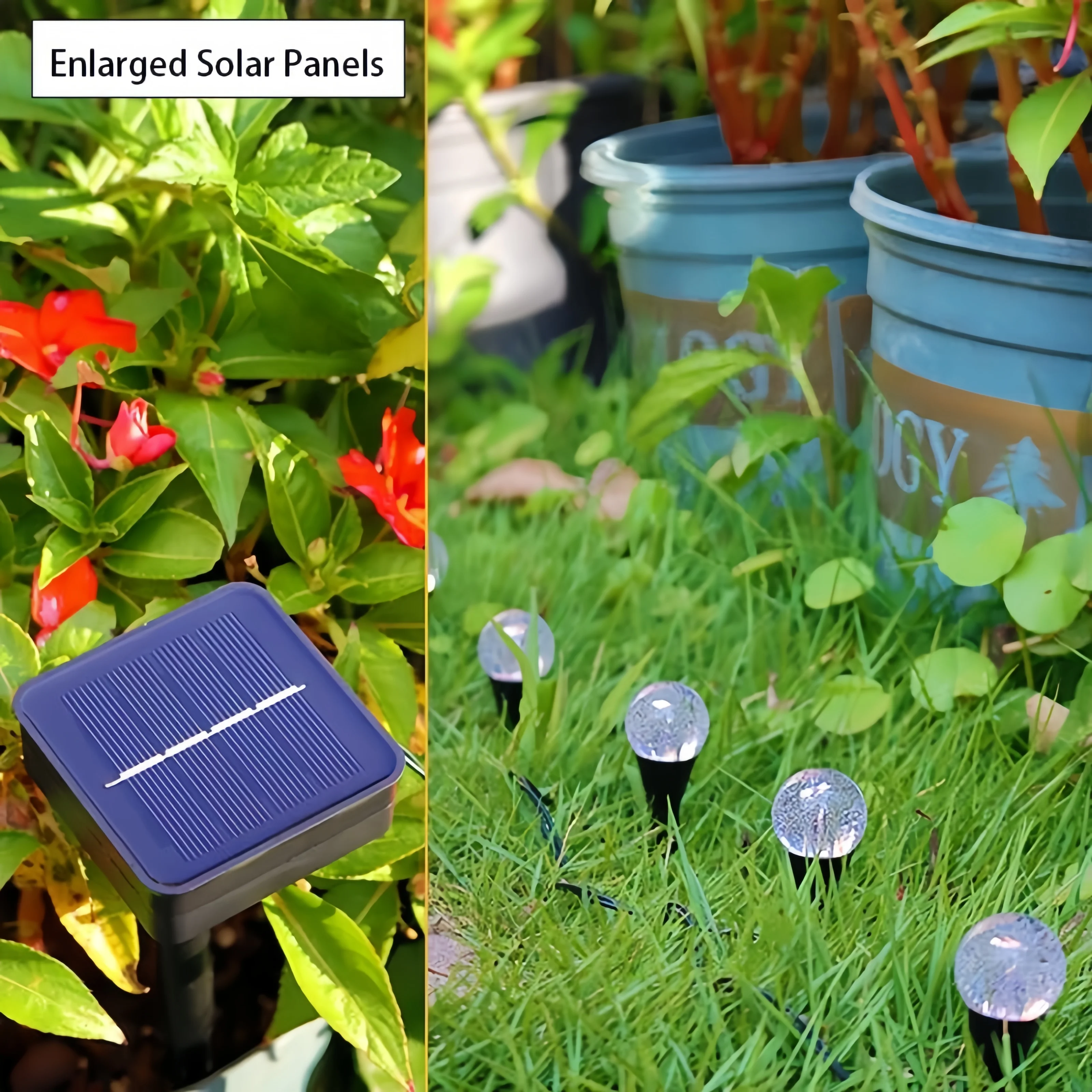Solar Bubble Ground Insert Light String   Yard Patio Landscape Decor Lamp, Dual Size Solar Charging Lawn Stake Decorative Lights