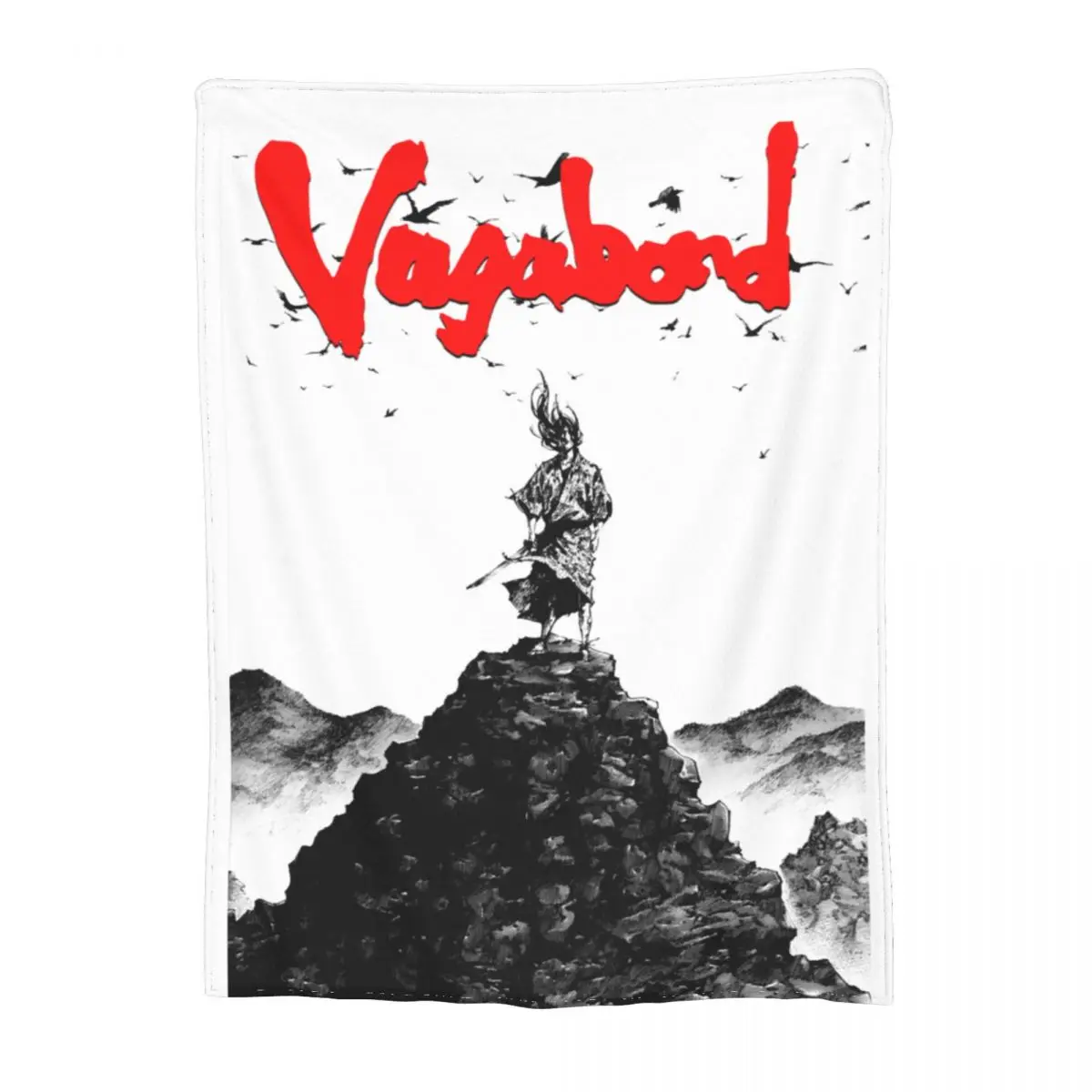 Vagabond Manga Blankets Fleece Printed Japanese Swordsman Musashi Miyamoto Multifunction Warm Throw Blanket for Bed Travel Quilt