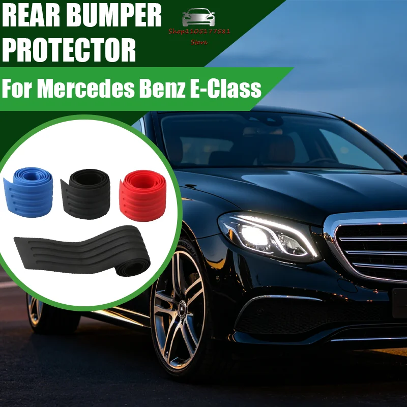

For Mercedes Benz E-Class Car Trunk Door Sill Plate Protector Anti-Scratch Rear Bumper Guard Rubber Mouldings Pad Trim