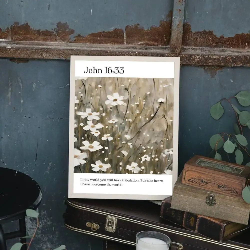 1 قطعة آية الكتاب المقدس جوشوا الكتاب المزاج المسيحية يسوع المشارك طباعة لغرفة النوم غرفة المعيشة ديكور المنزل اللوحة جدار الفن HD