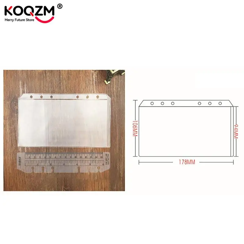 1pc Binder Pockets A5 A6 A7 Binder Folders For Notebook Binder Transparent Document Filing Bags Notebook Binder