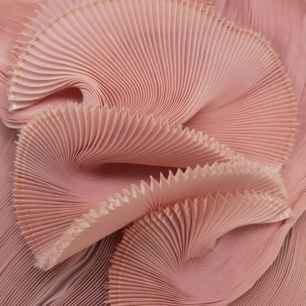 التجاعيد الصغيرة مطوي الأورجانزا النسيج 142 سنتيمتر واسعة 1 ياردة فستان مصمم النسيج اليدوية DIY بها بنفسك المواد الصلبة المرحلة الديكور