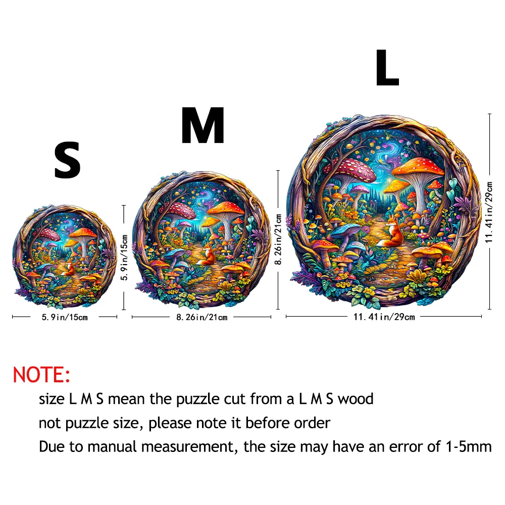 Wooden Puzzle with Vibrant Mushrooms & Unique Shapes: Fun, Challenging Brain Teasers for Teens, Adults & Families – Boost Critic