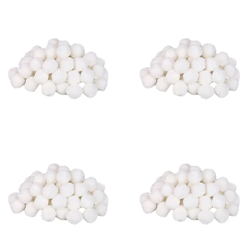 4X Swimming Pools Filter Balls Portable Wet Dry Cotton Canister Clean Fish Tank Filter Material Water Purification Fiber 200g