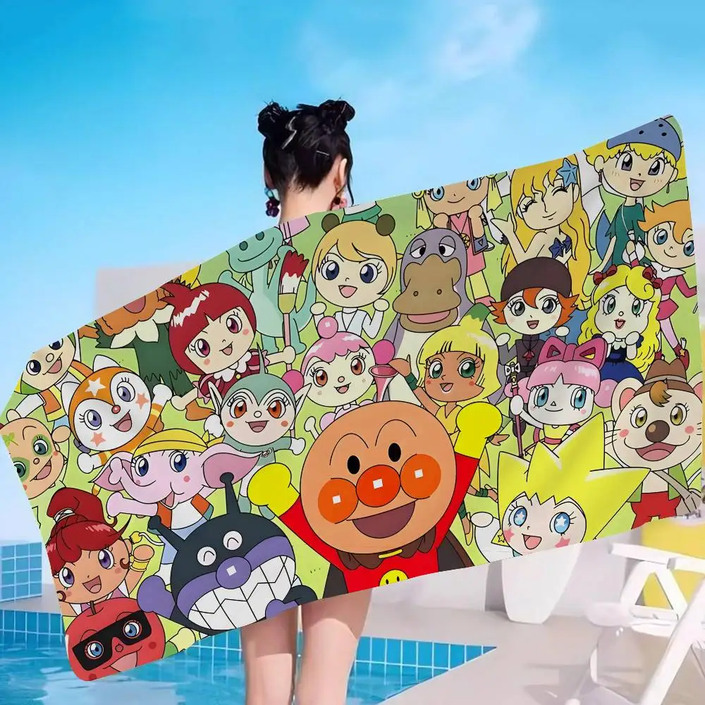 A-Anpanman Heroic-Wholesome Anime Beach Swimming Towel Soft Absorbent Washcloth Children's Gifts for Kids Travel Camping Gym