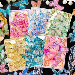 20 pcs/pack Laser PET Butterfly Stickers Decorative Scrapbooking Diary Album Collage material junk journal supplies