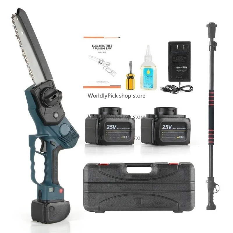 

Telescopic Electric Pole Saw & Mini Chainsaw, Battery Chain Saw Powered 8 Inch Brushless Electric Rotatable Pole