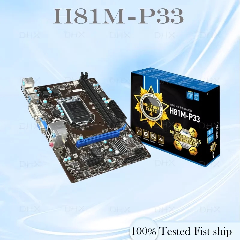 For MSI H81M-P33 Motherboard H81 16GB LGA 1150 DDR3 Micro ATX Mainboard 100% Tested Fully Work be shipp quickly DH