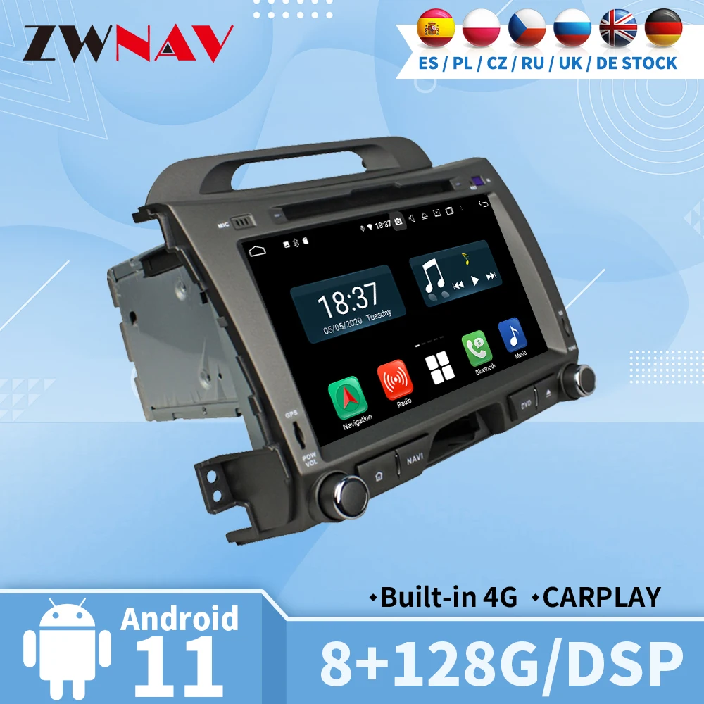 Carplay For KIA SPORTAGE R 2010 2011 2012 2013 2014 2015 2016 GPS Automotive Multimedia Central 2 Din Android Auto Screen Stereo