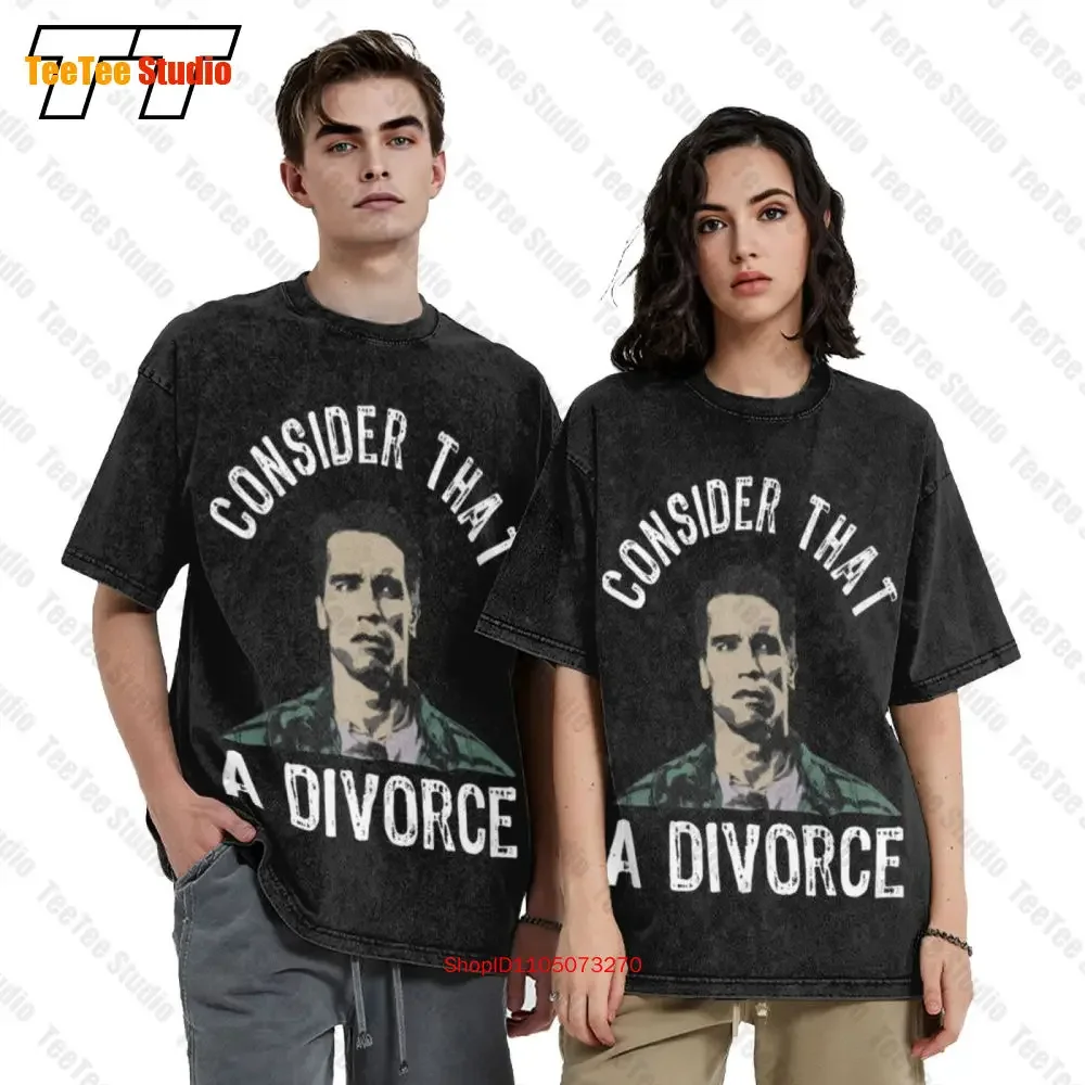 Total Recall Consider That A Divorce Sci Fi Action Film Schwarzenegger Arnie Vintage Oversized T-Shirt C3S8