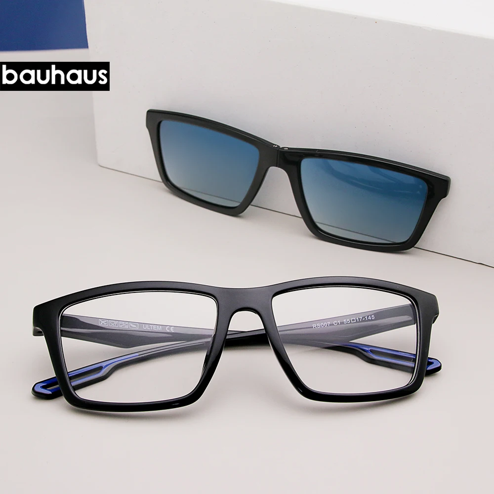 RS007 Fashion Design Eyeglasses  Sporty Square Polarized Magnet Eyewear Prescription Glasses Frame For Men ﻿