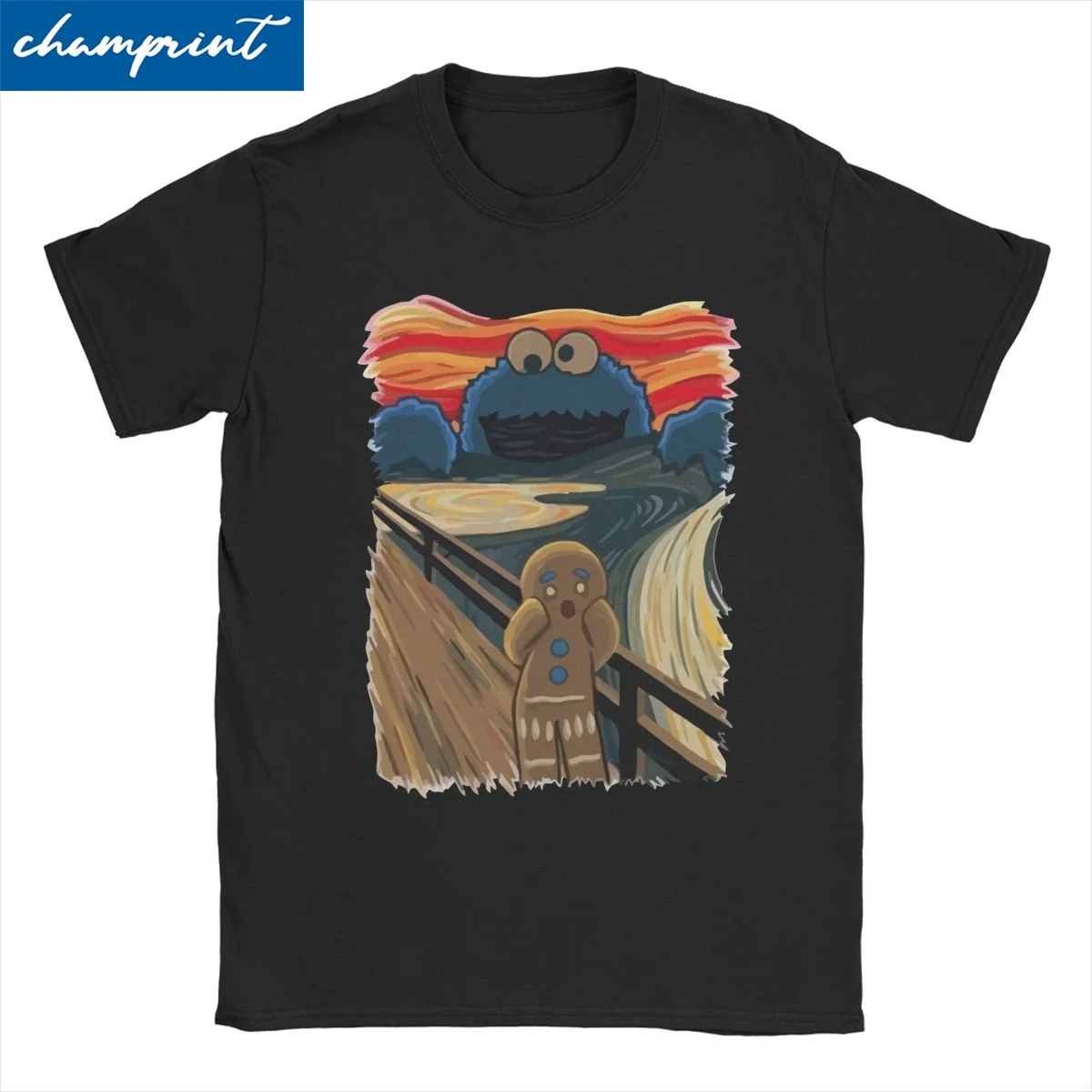 Cookie Monster Spoof T Shirts for Men Women 100% Cotton Vintage T-Shirts Round Neck Sesames Streets Tees Clothes Party