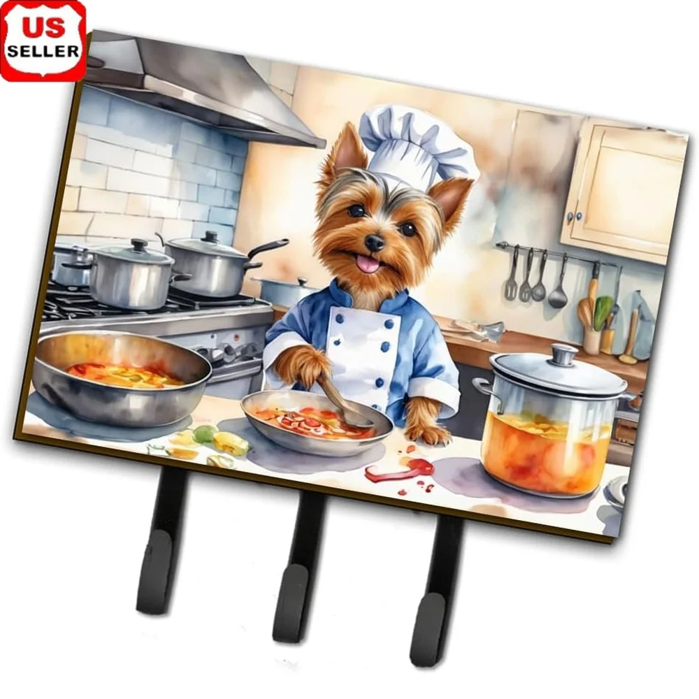 

Durable Silky Terrier Wall Mount Key Holder Hooks Leashes Towels Coats Easy Installation Home Organization Gift