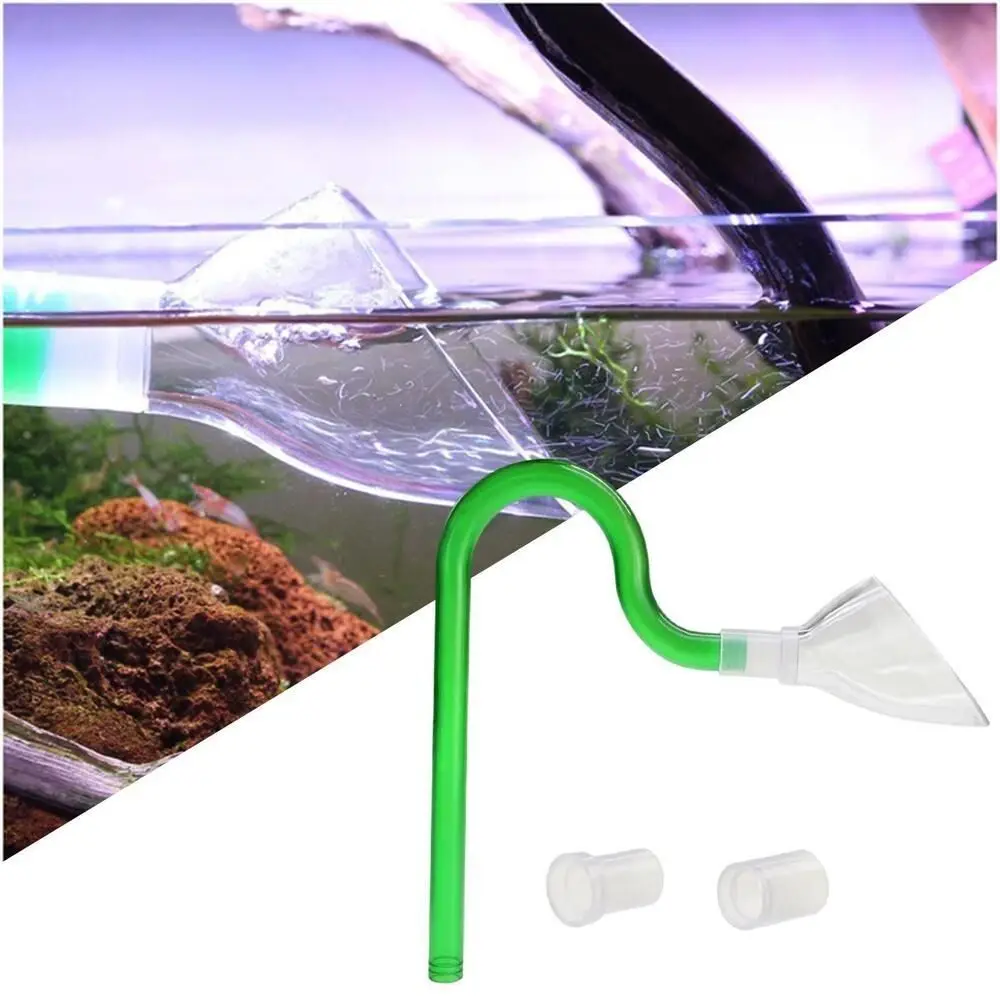 Acrylic Aquarium Lily Pipe Outflow with Suction Cup Filter Connectors Water Outlet Aquarium Accessories Green