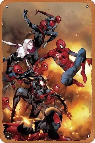 Into The Spider Verse 2032 Filmplakat Retro Metall-Blechschild Wandkunst