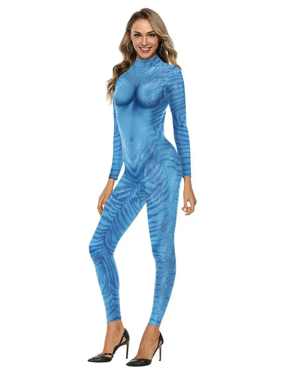 로우인 무비 아바타 코스프레 슈트 3D 디지털 프린팅 점프슈트 역할극 의상 폴리에스터 섬유 전통 중국 의상...