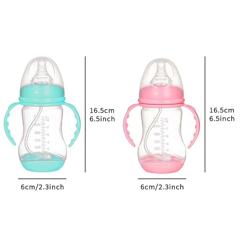 2 قطعة/1 قطعة زجاجة أطفال خالية من مادة BPA، حلمة مثل التصميم، مضادة للسقوط، لمسة طبيعية، مضادة لطي الحلمة، سهلة التنظيف