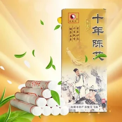 Rollos de moxibustión de piezas, palitos de Moxa con baja temperatura de combustión, terapia de masaje de acupuntura caliente, medicina china, cuidado de la salud, 10 Uds.