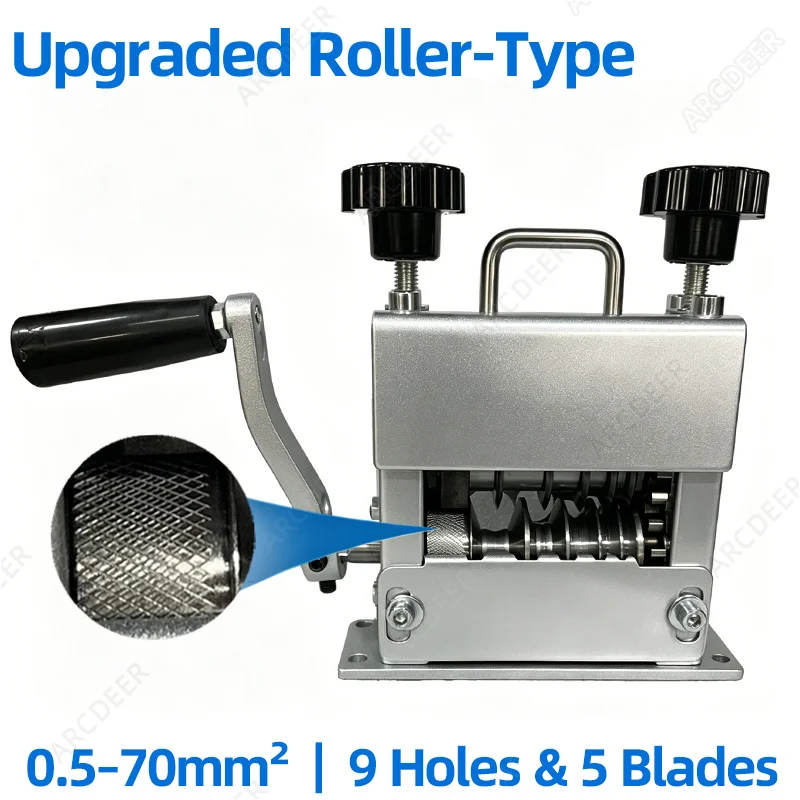 Newly Upgraded 0.5-70mm²Wire Stripper Manual Wire Stripping Tool Electric Drill Powered Copper Scrap Wire Peeler 9 Hole Stripper