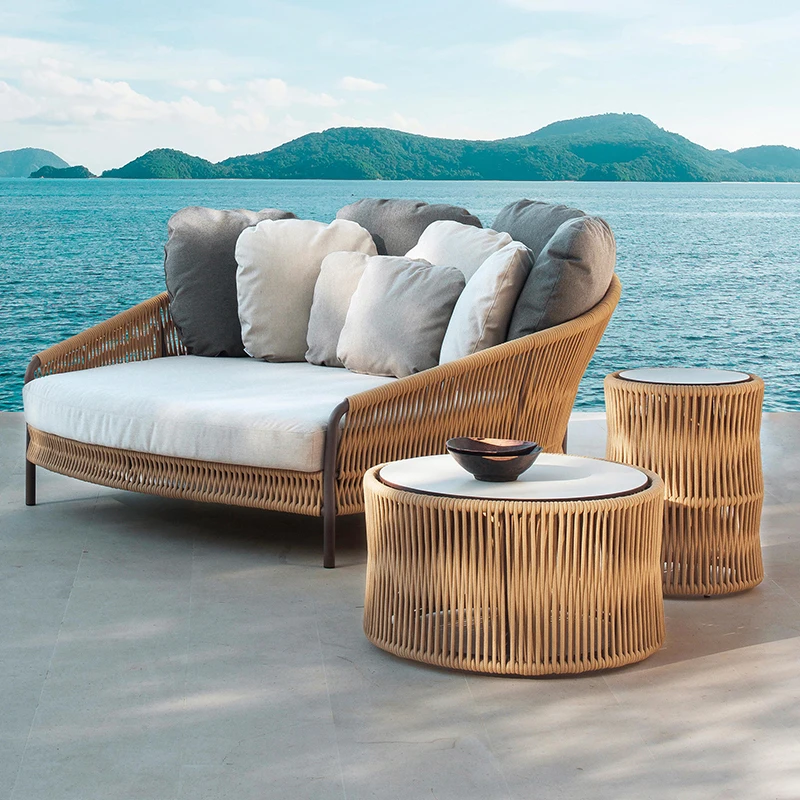 Outdoor rattan chair, sofa, rattan chair, terrace, courtyard sofa, coffee table, combination balcony, living room