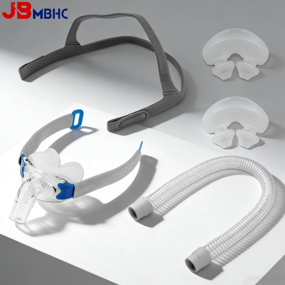 Complete CPAP Replacement Nasal Pillow Kit with Head Strap, 3 Cushions, Tubing & Frame All-in-One CPAP Supply Nasal Pillow Set