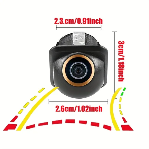 [Trajectoría dinámica] Cámara de respaldo inverso HD 170 °   Cámara universal de visión trasera de coche gran angular a todo color con lente CCD ojo de pez