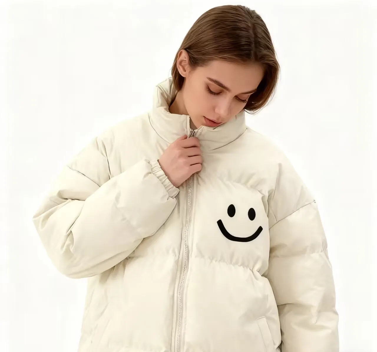 여성용 Y2K 가을 폴리아미드 퀼팅 풀집업 피티드 배색 패널 다기능 보온 하이킹 아웃도어 방수 파카