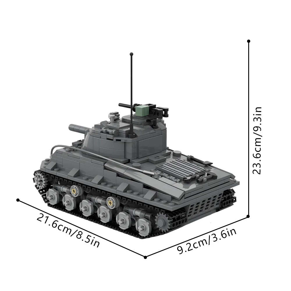 MOC Sherman M4A3 Tank Bouwstenen Model WWII Militaire Sherman M4A3 Tank Bricks Montage Educatief Speelgoed Kinderen Verjaardagscadeautjes
