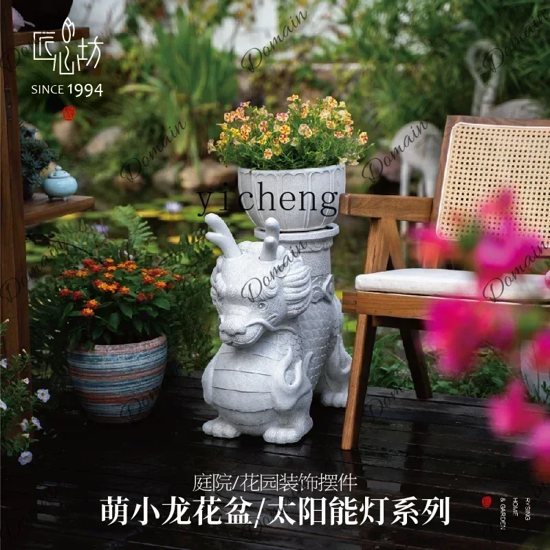 NWU DSA  landscaping arrangement Meng Xiaolong flower pot outdoor courtyard villa yard decoration floor ornament D