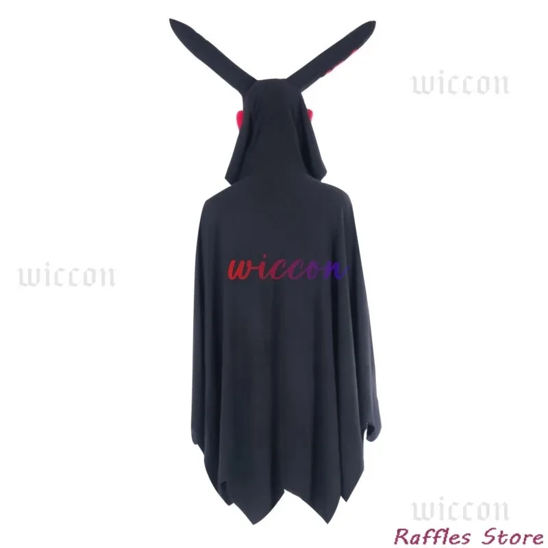 

DY20Black Mothman Cloak Cosplay Costume Hooded Cloak Costume Anime Black Horrible Moth Cape Halloween Party Outfits for Adult Ou