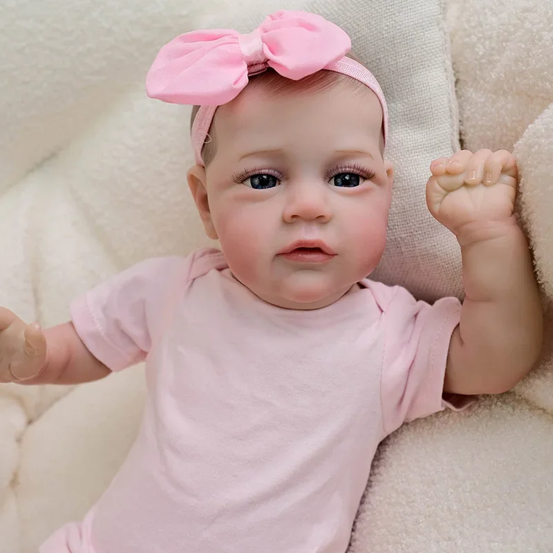 Corpo morbido Maryann Lifelike 50CM Reborn Doll Dipinto dettagliato a mano con vene visibili Tono della pelle 3D realistico