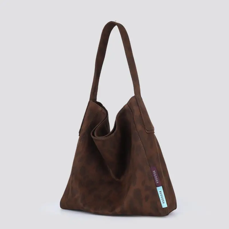 

American Retro Sexy Leopard Print Bucket Shaped Single Shoulder Women Bag Personalized High-end Feeling And Diagonal Cross Bags