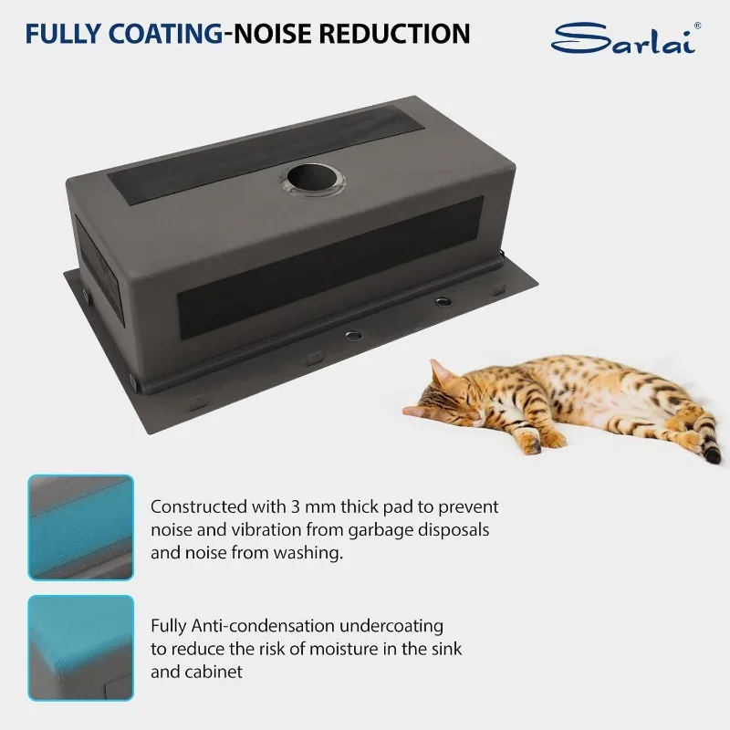 Sarlai 33 Inch Black Drop In Kitchen Sink Workstation-33x19 Drop In Kitchen Sink Black Stainless Steel Topmount Workstation Sink