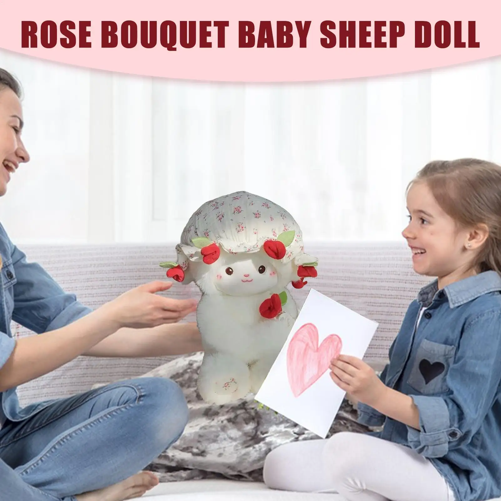Animal relleno de cordero de 30cm, muñeco suave abrazable, Animal relleno de peluche de cordero para dormitorio, sala de estar, sofá, cama, coche