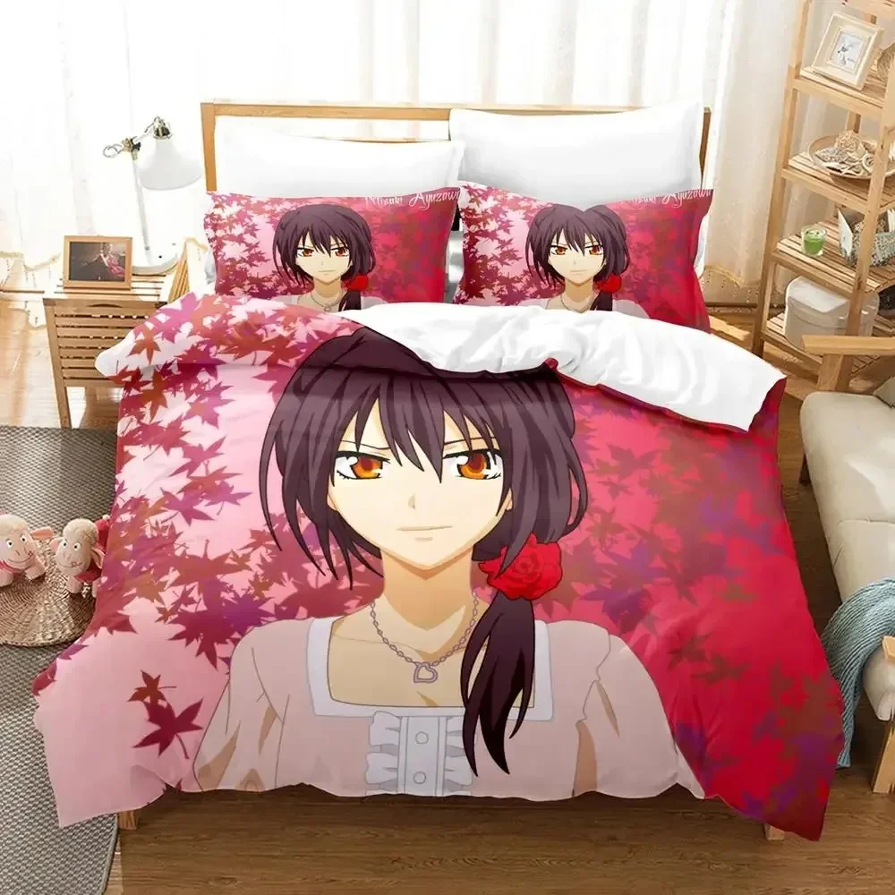 Anime Kaichou wa Maid-sama Usui Takumi Misaki Bedding Set Boys Girls Twin Queen Size Duvet Cover Pillowcase Bed Kids Adult