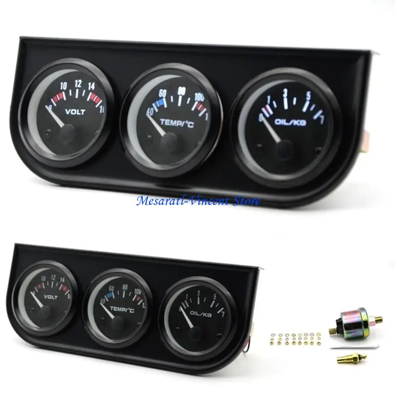 A70F Einfach zu installierendes 2-Zoll-Instrument mit Dreifachanzeige für 12-V-24-V-Automobilüberwachung – Detail 4