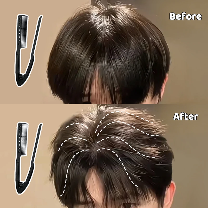 V Type DIY Straightener Hair Brush Hairdressing Combs Hairdress Tool Natural Hair Styling Curling Comb Hair For Male And Female